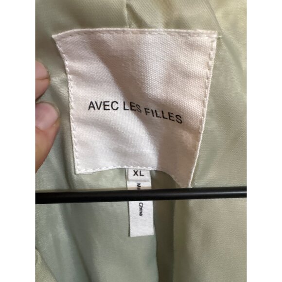 Anthropologie Avec Les Filles Womens XL Sage Green Cropped Blazer Jacket - Picture 3 of 6